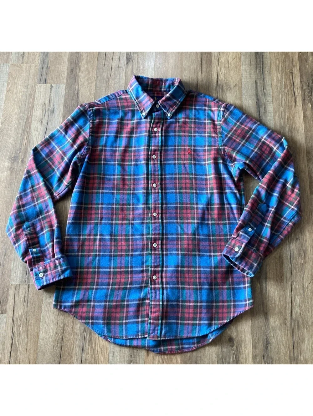 Polo Ralph Lauren Custom Fit Performance Flannel Long Sleeve Plaid Shirt Mens L